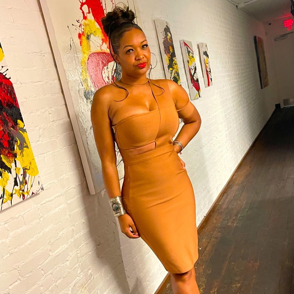 One shoulder bandage dress